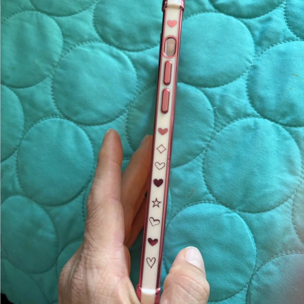 Pink iPhone 16 Pro Case with Love Hearts